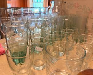 Large lot of drinking glasses tumblers and juice glasses
