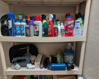 Stocked cleaning supplies 