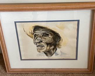 160. Framed Watercolor Portrait