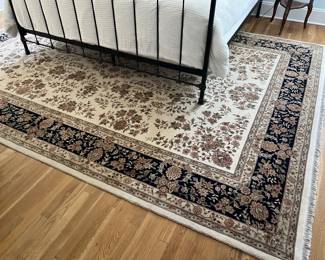 144b. Black, Cream and Tan Oriental Rug