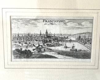 118. Vintage Framed Etching "Franckfurt" (10" x 8")