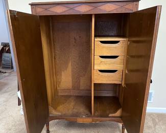 94. Antique Armoire w/ Floral Painted Design (38" x 20" x 58")