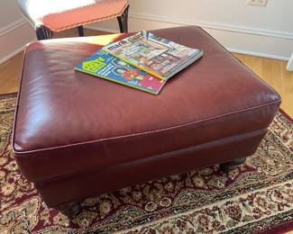 137. Stanford Leather Chair and Ottoman (31" x 37" x 35")