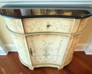 28. Painted Console Table w/ Serpentine Front and Stone Top (40" x 16" x 36")
