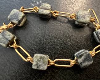 Jade Paperclip Bracelet