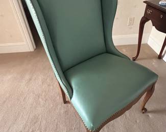 135. Turquoise Chair w/ Nailhead Detail 