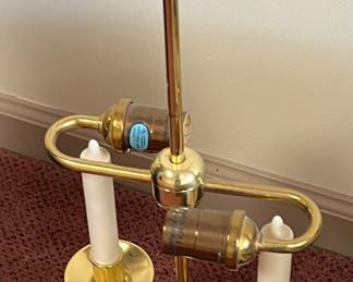 166. Two Candle Adjustable Brass Lamp