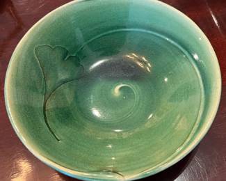 30. Vintage Green Ginko Bowl