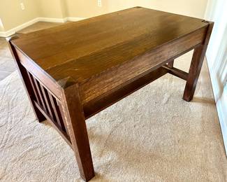 95. Stickley Style Desk (48" x 30" x 29") (as is)