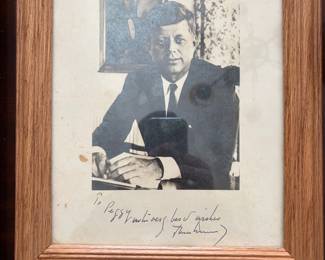 123. Signed Photograph of JFK