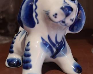 49. Blue & White Ceramic Dog