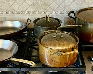 154.  Antique Copper Pots