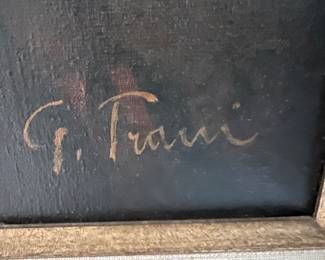 114. Signed Oil on Canvas Still Life of Fruit by T. Trani (44" x 33")