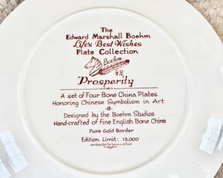 52.  Edward Boehm Studios Bone China Plate Collection, Set of 4
