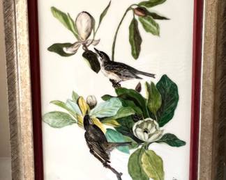 121. "Warbling" Hand Painted by MLG on Porcelain Tile (10" x 12")