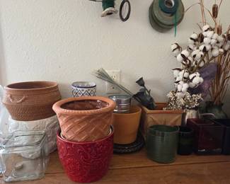Assorted flower pots