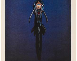 1032 Boyd Elder (1944-2018) "Black Horse Running," 1975 Offset lithograph in colors on Arches paper Edition: 99/100 Signed, titled, and numbered in pencil in the lower margin: © Boyd Elder; Cirrus Editions Ltd, Los Angeles, CA, prntr., with their blindstamp in the lower left margin corner, and pencil work number "255c-BE78" on the verso of the same corner Image: 27.625" H x 24.25" W; Sheet: 31.625" H x 27.5" W Estimate: $1,500 - $2,500