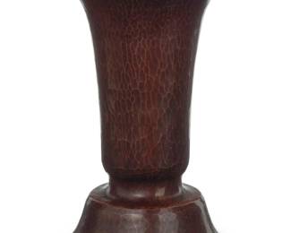 1179 A Dirk van Erp hammered copper vase Circa 1915-1977; San Francisco, CA Base impressed: Dirk van Erp / San Francisco [open-box mark] 7.75" H x 5.5" Dia. Estimate: $500 - $700