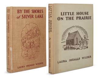 1417 Laura Ingalls Wilder (1867-1957) Two works:  "Little House on the Prairie," 1935 Hardcover octavo Wilder, Laura Ingalls. "Little House on the Prairie." Illustrated by Helen Sewell. New York: Harper & Brothers Publishers, 1935 Fifth Edition 8.125" H x 7.25" W x 0.875" D  "By the Shores of Silver Lake," 1939 Hardcover octavo Wilder, Laura Ingalls. "By the Shores of Silver Lake." Illustrated by Helen Sewell and Mildred Boyle. New York: Harper & Brothers Publishers, 1939 First Printing 8.375" H x 6" W x 1.375" D  2 pieces Estimate: $500 - $700