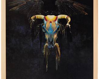 1031 Boyd Elder (1944-2018) Untitled, as used for the cover of Eagles' album "One of These Nights," 1975 Offset lithograph in colors on Arches paper Edition: A.P. XX, aside from the edition of 100 Signed, dated, numbered, and inscribed "A.P. XX" in pencil in the lower margin: © Boyd Elder 1980; Cirrus Editions Ltd, Los Angeles, CA, prntr., with their blindstamp in the lower left margin corner, and pencil work number "252c-BE79" on the verso of the same margin corner Image: 28.25" H x 24.75" W; Sheet: 31.25" H x 27.25" W Estimate: $3,000 - $5,000