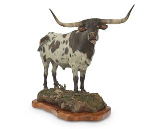 1085 Velmalee "Vel" Carol Miler (1936-2025, American) "Wrangler," 2005 Cold-painted bronze on rotating wood plinth Edition: 6/30 Signed, dated, titled, and numbered in the casting: By Vel Miller / © Overall: 16.875" H x 21.5" W x 11.5" D Estimate: $700 - $900