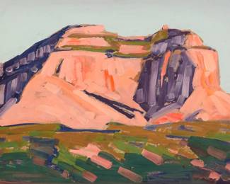 1006 Conrad Buff (1886-1975) "Mt. Carmel, Utah," circa 1952 Oil on board Bears signature lower right: C. Buff; titled, dated, and inscribed by the artist's son, verso 12" H x 16" W Estimate: $800 - $1,200