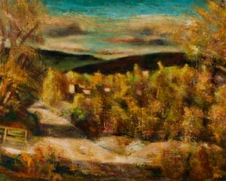 1070 Joseph Fleck (1892-1977) New Mexican landscape Oil on canvas laid to Masonite Signed lower left: J. Fleck 18" H x 36" W Estimate: $1,500 - $2,500