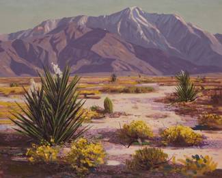 1007 Conrad Buff (1886-1975) "Springtime" Oil on panel Signed lower right: C. Buff; titled in pencil verso 23.5" H x 29.5" W Estimate: $2,000 - $3,000