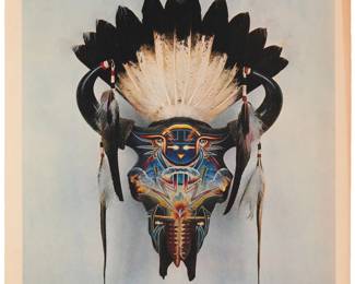 1033 Boyd Elder (1944-2018) "American Dream I," 1975 Offset lithograph in colors on Arches paper Edition 100/100 Signed, titled, and numbered in pencil in the lower margin: © Boyd Elder; Cirrus Editions Ltd, Los Angeles, CA, prntr., with their blindstamp in the lower left margin corner, and pencil work number "253c-BE78" on the verso of the same margin corner Image: 28.75" H x 24.75" W; Sheet: 31.75" H x 27.25" W Estimate: $1,500 - $2,500