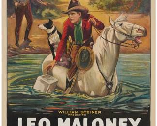 1399 Western Movie Poster for "The Losers End," circa 1914 Lithograph in colors on paper laid to canvas From the edition of unknown size Acme Litho. Co., New York, NY, prntr., with their name and presumably the identifying number of this poster image (11184) printed in the lower right corner of the image Image: 38.5" H x 26.25" W; Sheet: 40.75" H x 28" W Estimate: $300 - $500