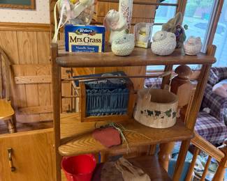 Oak 4 Tier Open Shelf