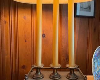 Vintage Bouillotte Lamp Original Shade