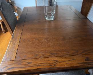 Vintage Ethan Allen 1970's Dark Oak Spanish Revival Dining Table