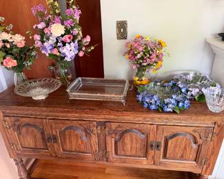 Vintage 1970's Spanish Revival Side Board, Re Purpose it would look great BLACK with Gold Hardware!!