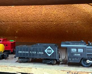 American flyer train set with transom