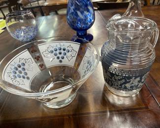 Two MCM glass items