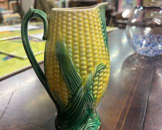 $150 Majolica corn pitcher, c.1880
