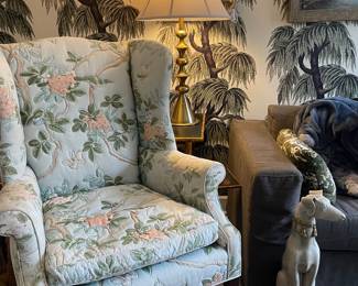MCM chinoiserie upholstered chair