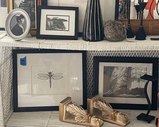 Black & white art , post modern iron candleholders