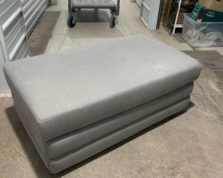 1970’s channel tufted ottoman on casters
