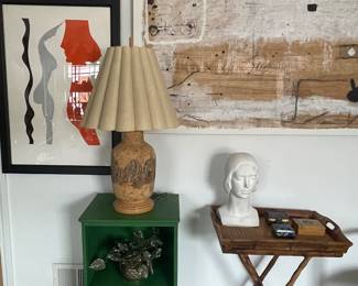 Green record cabinet, modern art