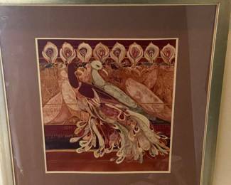 Large original peacock art