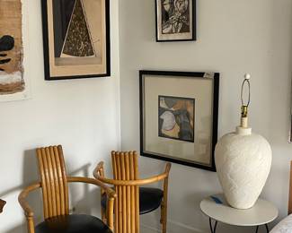 MCM bamboo chairs , modern art