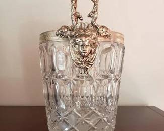 Ice Bucket with Silver Trim