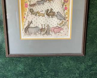 Christine Chagnoux Signed and Numbered Noah's Ark Lithograph