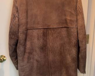 Genuine Shearling Lambskin Coat – Brown Suede w/ Wool Lining
