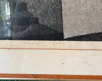 Framed Japanese Woodblock Print 'Edahigan Nara' by Kiyoshi Saito