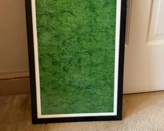 Abstract Framed Textured Green Art #1