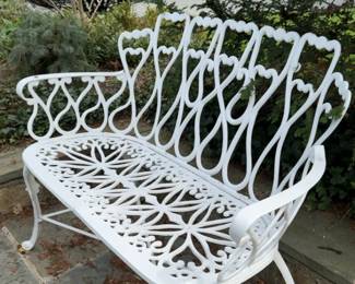 Vintage Cast Iron Outdoor Garden Bench