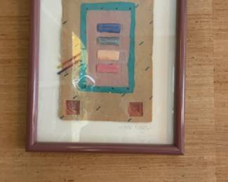 Michele Tuegel Signed Mixed Media Handmade Paper Art